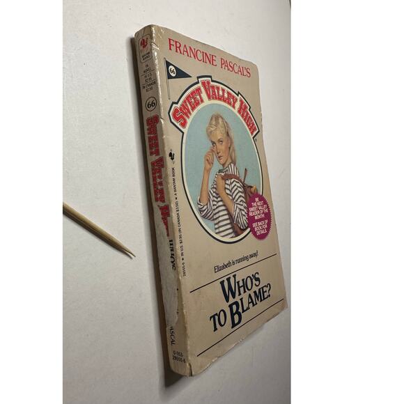 Sweet Valley High 1ST Edition First Print Book #66 Who's To Blame Vintage 1980's - Picture 6 of 9